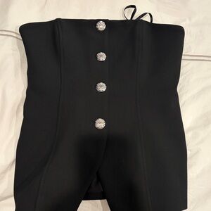 Veronica Beard Black Camisole with Silver Buttons